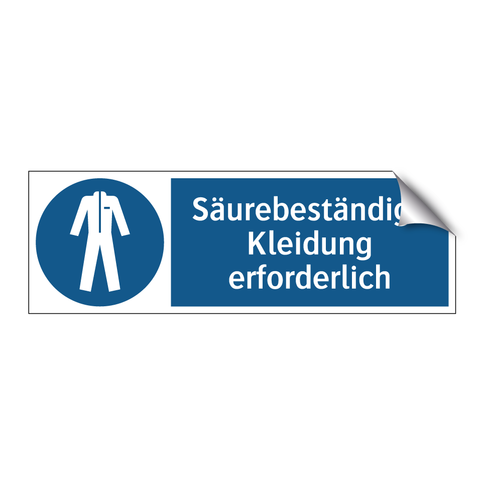 Säurebeständige Kleidung erforderlich