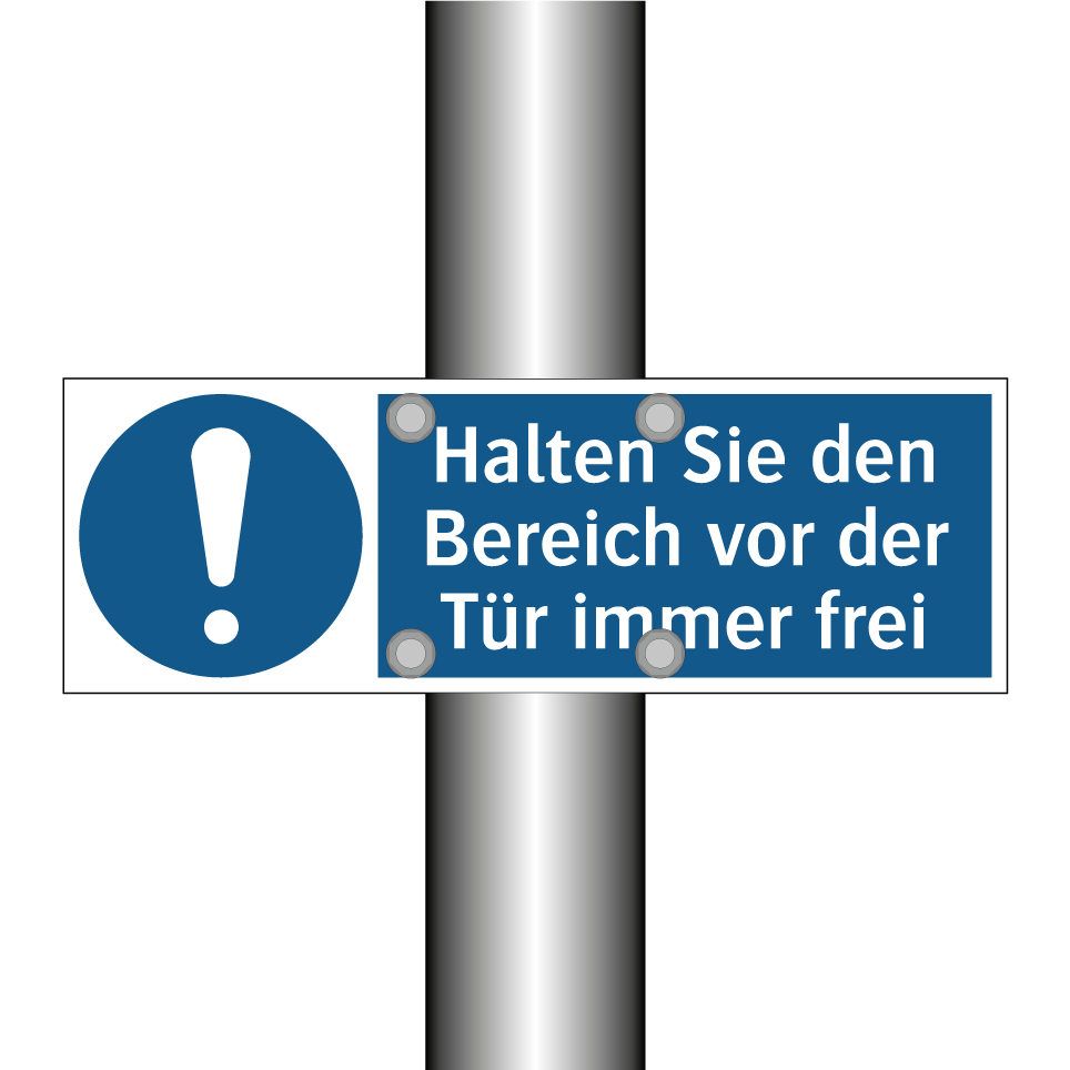Halten Sie den Bereich vor der Tür immer frei