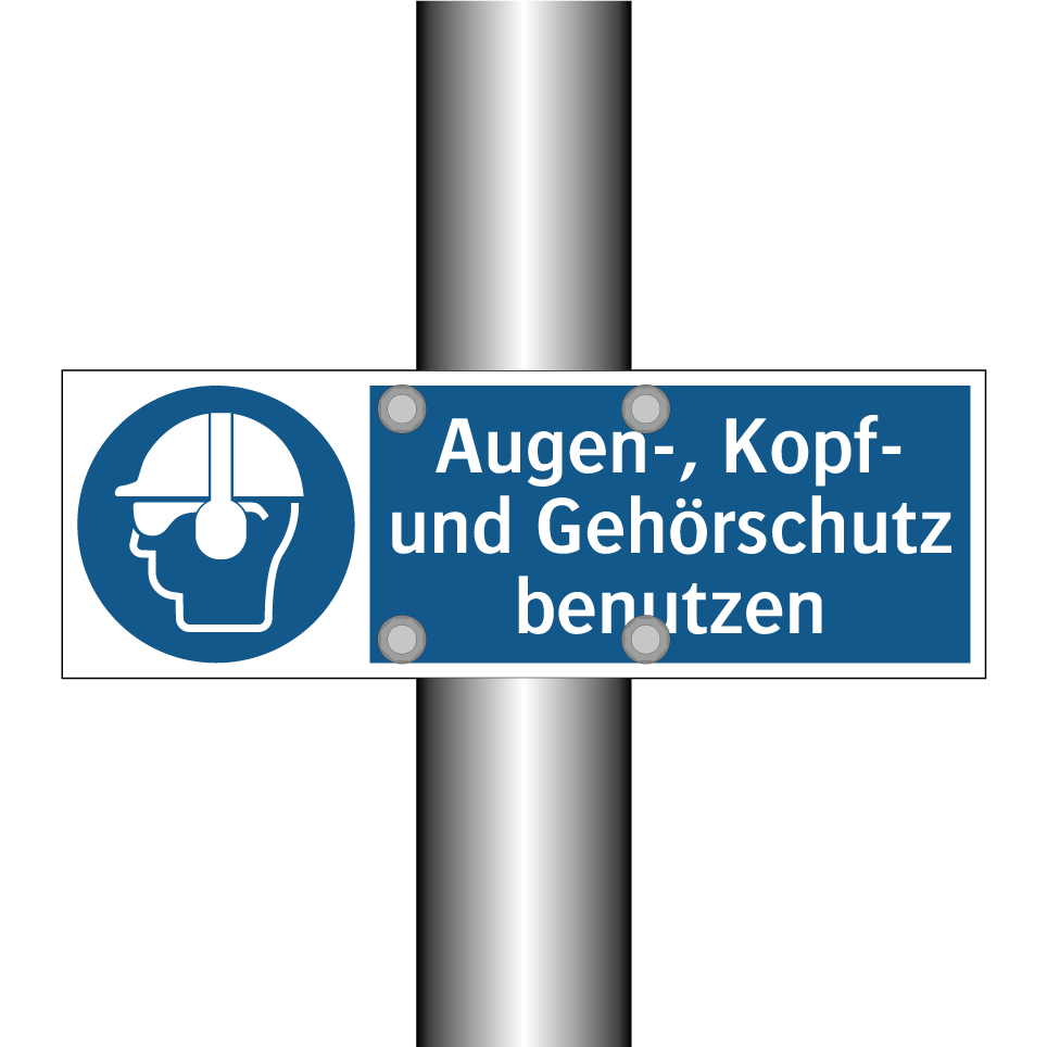 Augen-, Kopf- und Gehörschutz benutzen