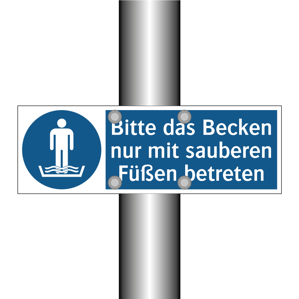 Bitte das Becken nur mit sauberen Füßen betreten