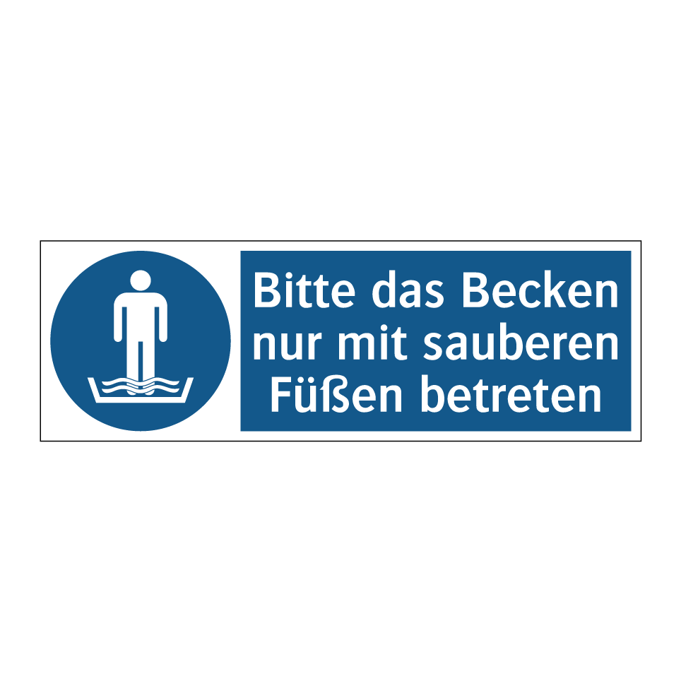 Bitte das Becken nur mit sauberen Füßen betreten