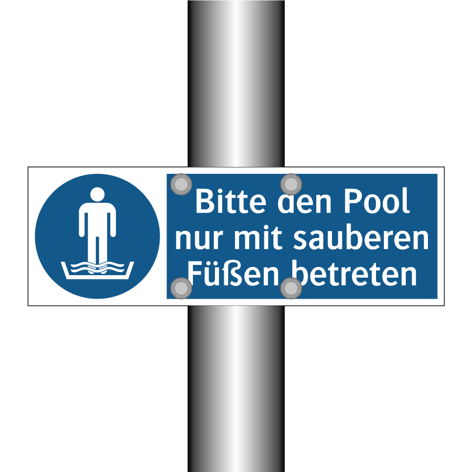 Bitte den Pool nur mit sauberen Füßen betreten