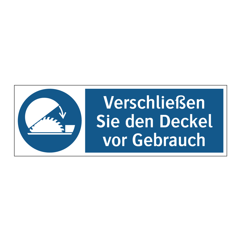 Verschließen Sie den Deckel vor Gebrauch