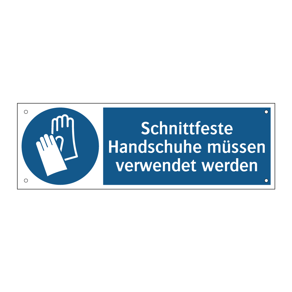 Schnittfeste Handschuhe müssen verwendet werden