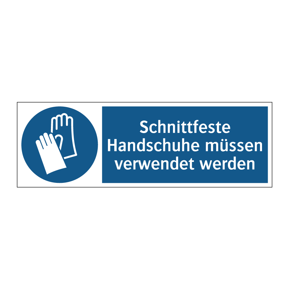 Schnittfeste Handschuhe müssen verwendet werden
