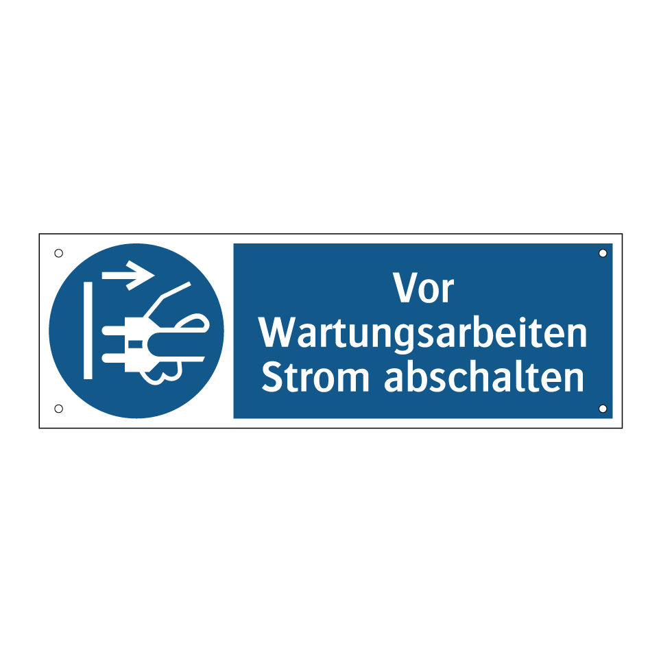 Vor Wartungsarbeiten Strom abschalten