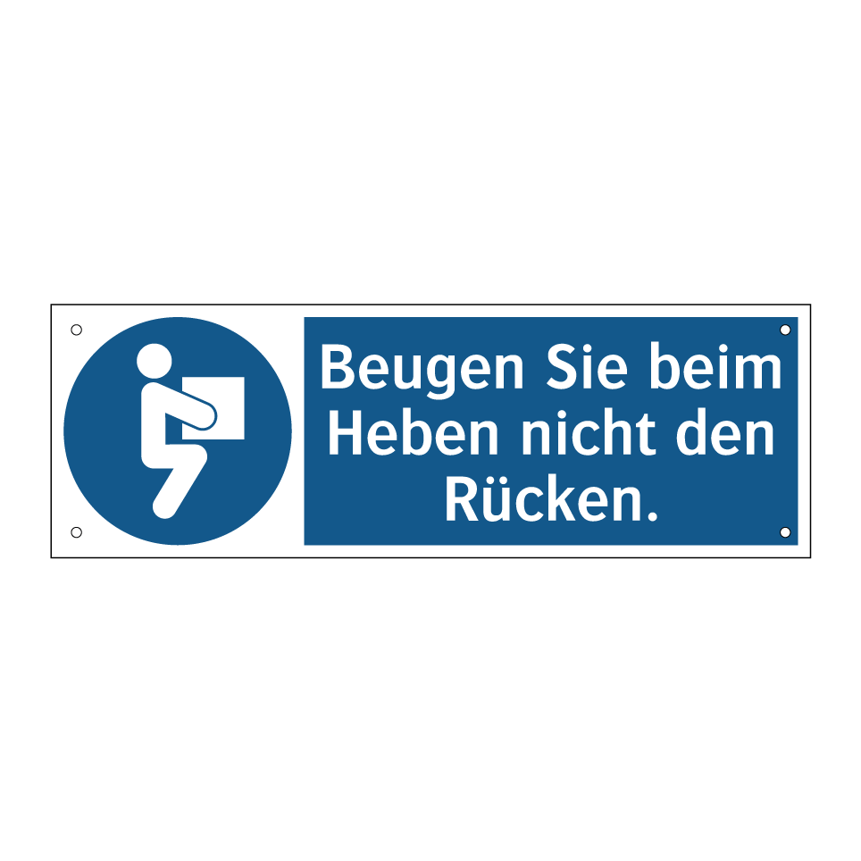 Beugen Sie beim Heben nicht den Rücken.