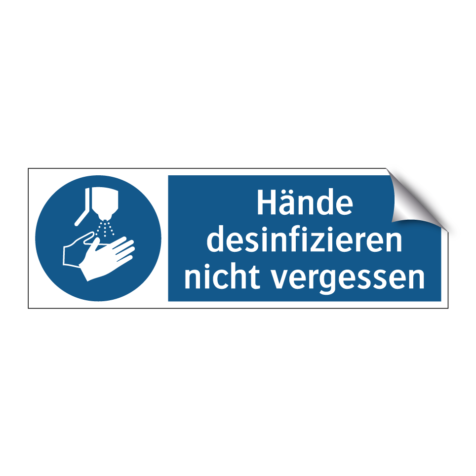Hände desinfizieren nicht vergessen