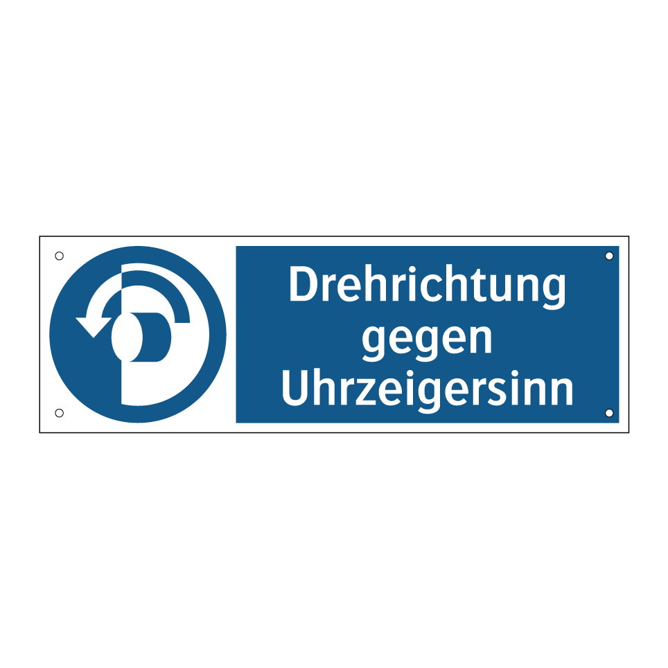 Drehrichtung gegen Uhrzeigersinn