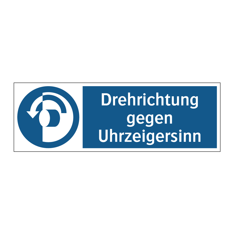 Drehrichtung gegen Uhrzeigersinn