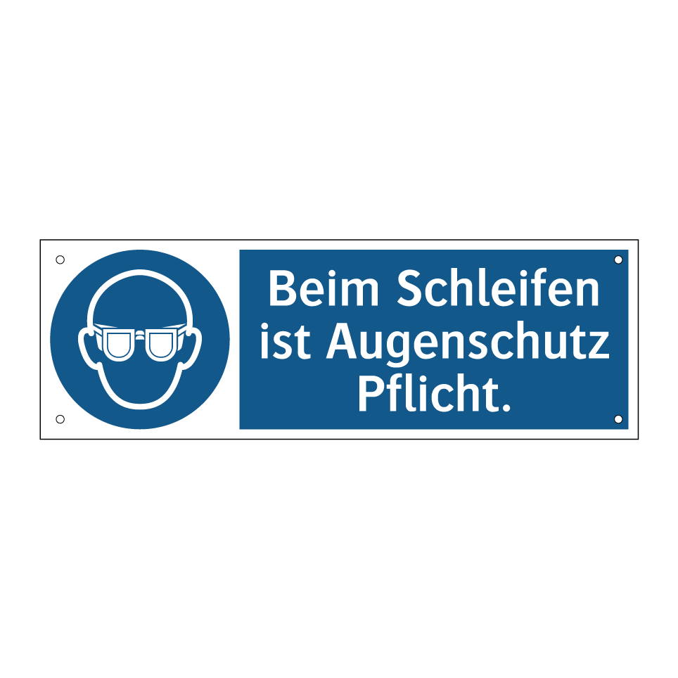 Beim Schleifen ist Augenschutz Pflicht.