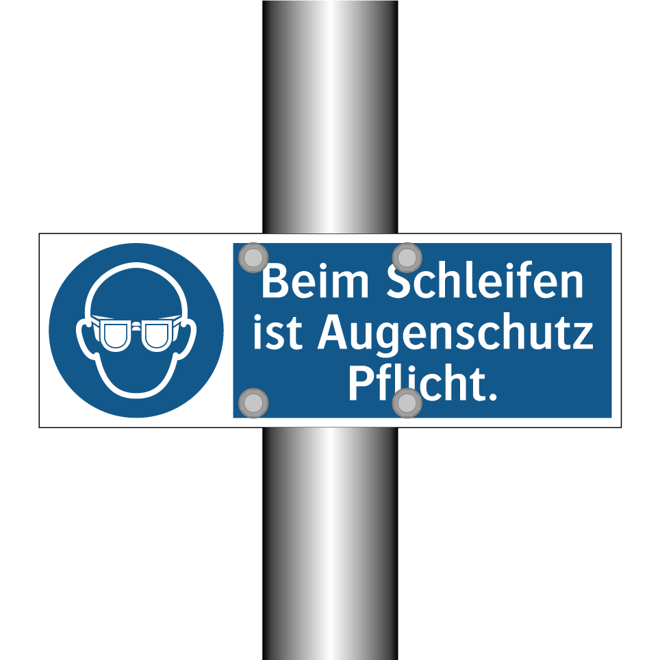 Beim Schleifen ist Augenschutz Pflicht.