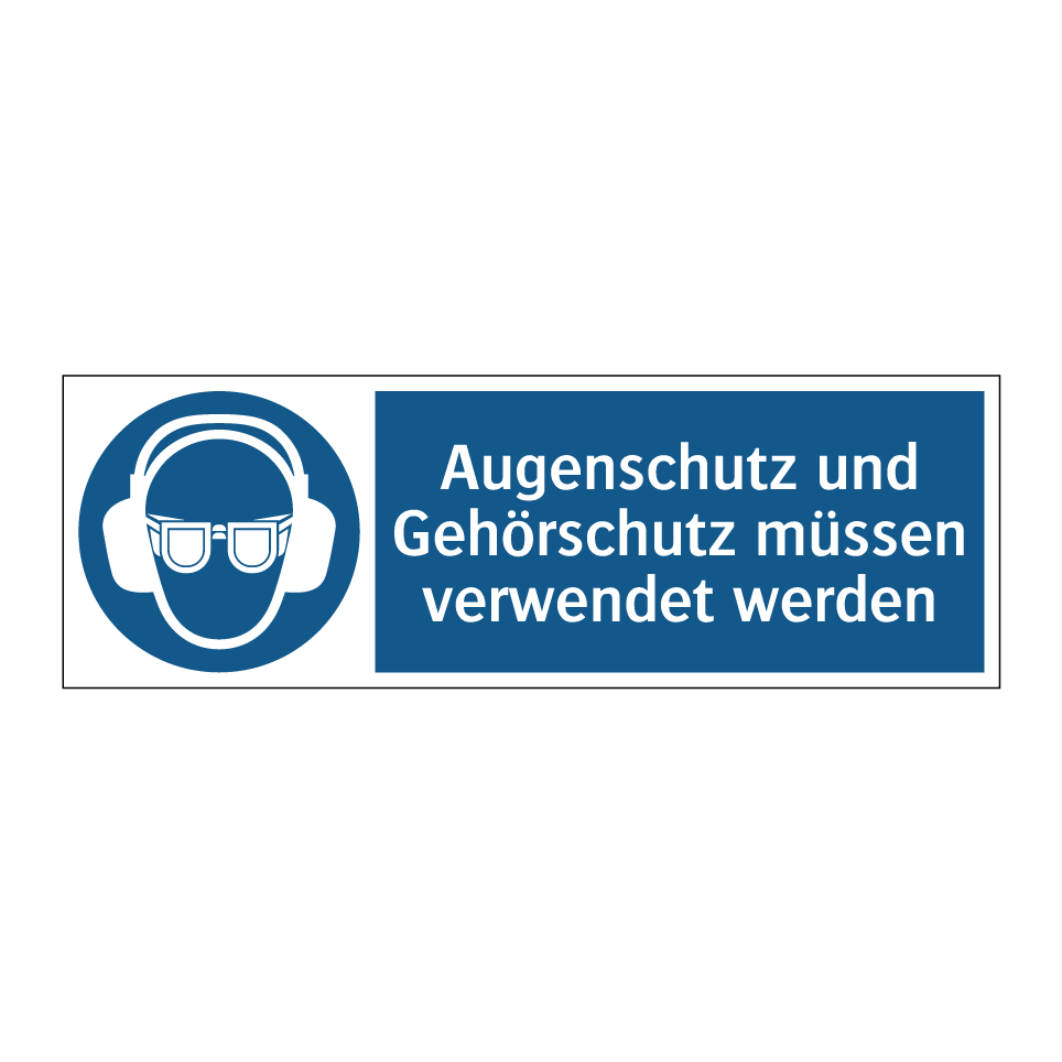 Augenschutz und Gehörschutz müssen verwendet werden