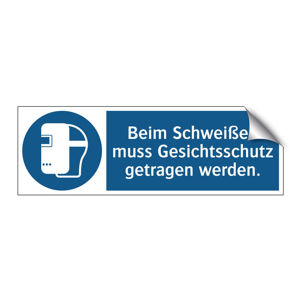 Beim Schweißen muss Gesichtsschutz getragen werden.