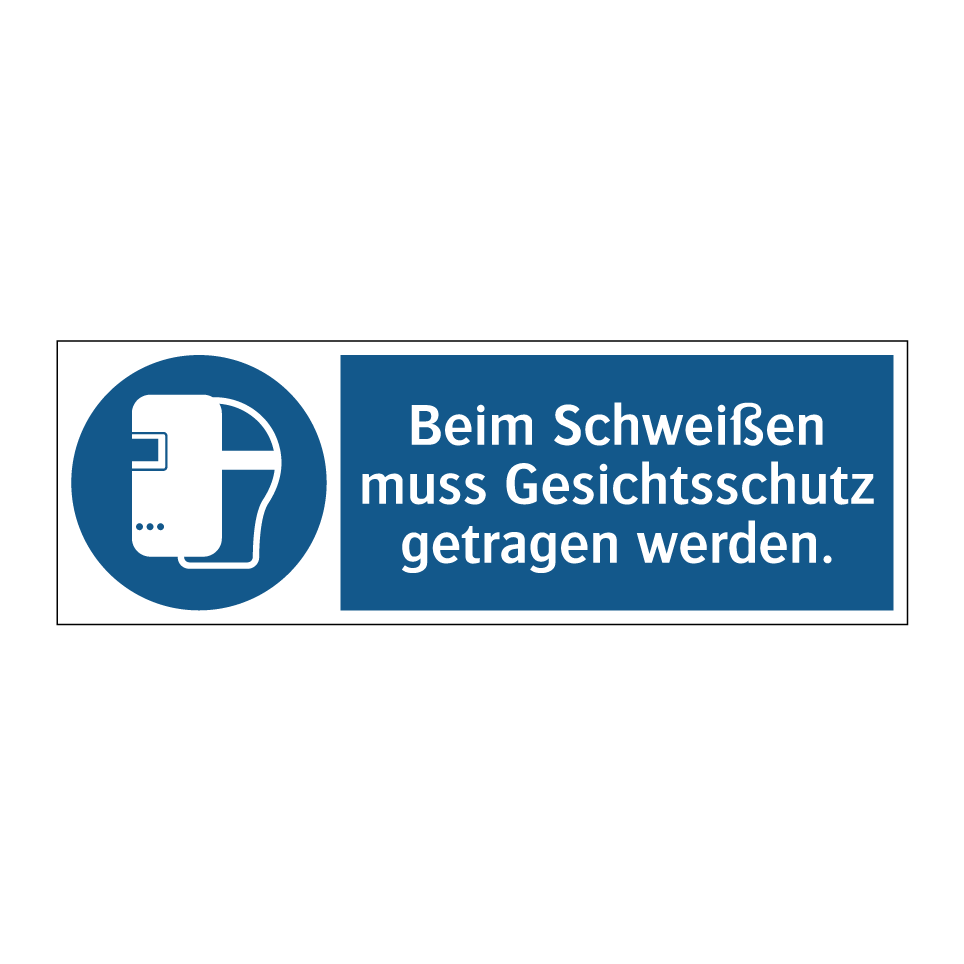 Beim Schweißen muss Gesichtsschutz getragen werden.