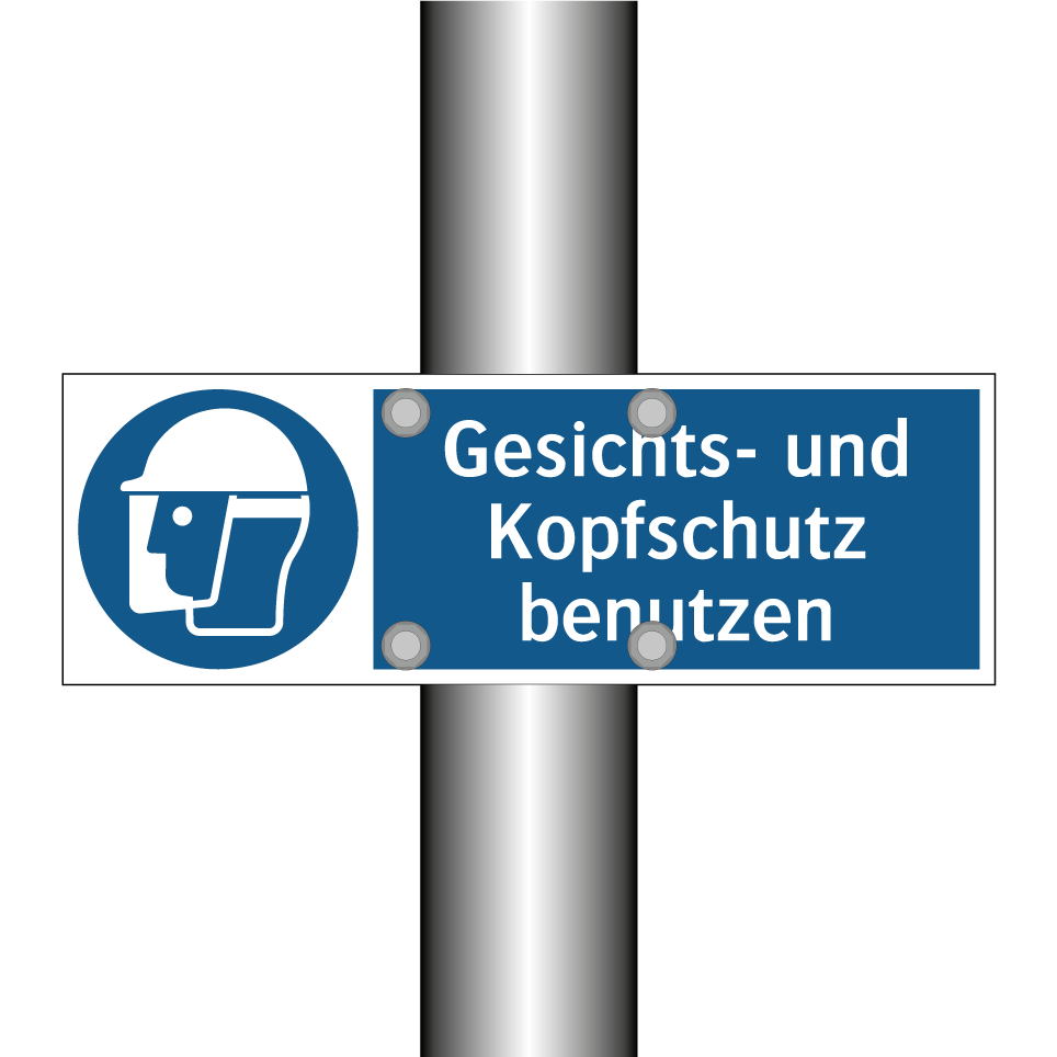 Gesichts- und Kopfschutz benutzen