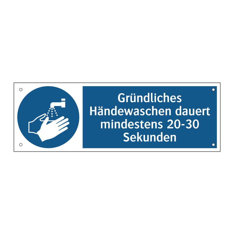 Gründliches Händewaschen dauert mindestens 20-30 Sekunden