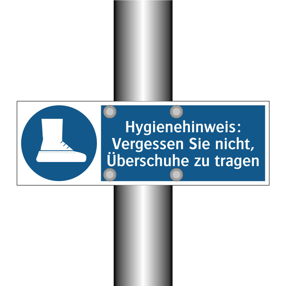 Hygienehinweis: Vergessen Sie nicht, Überschuhe zu tragen