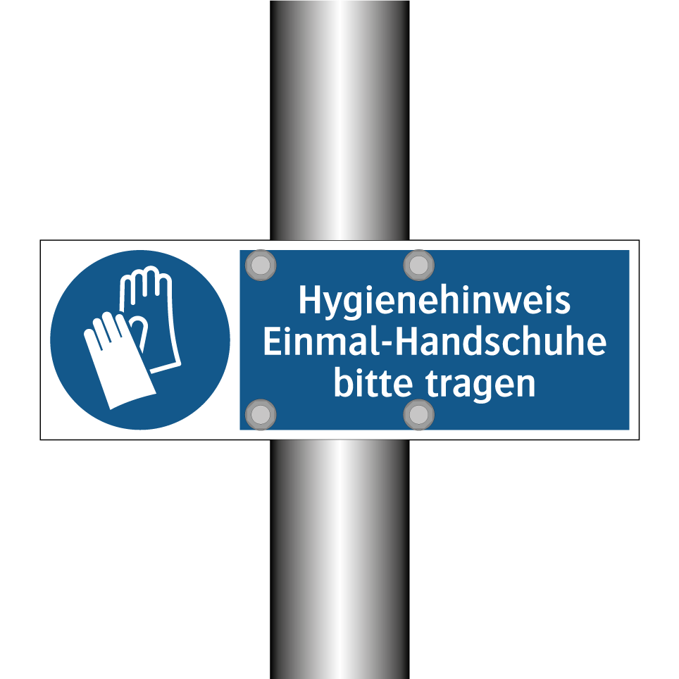 Hygienehinweis Einmal-Handschuhe bitte tragen