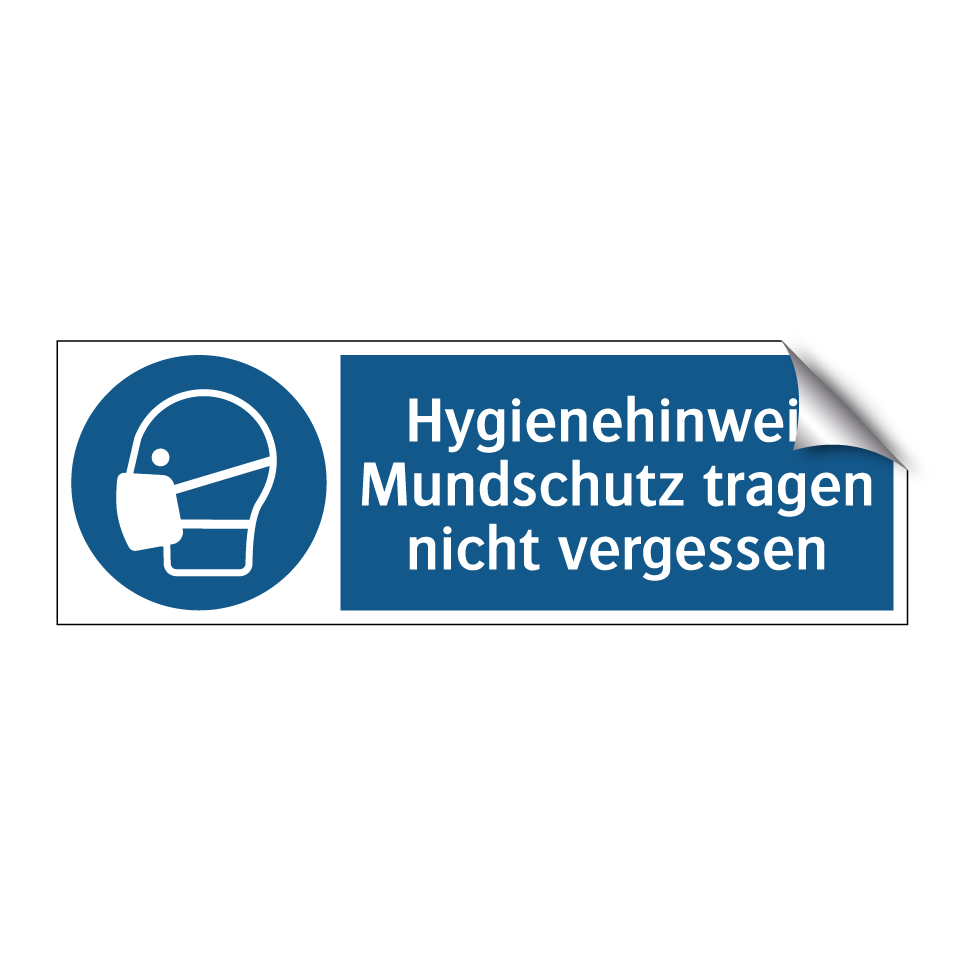 Hygienehinweis Mundschutz tragen nicht vergessen