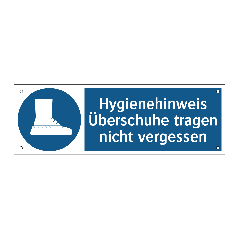 Hygienehinweis Überschuhe tragen nicht vergessen