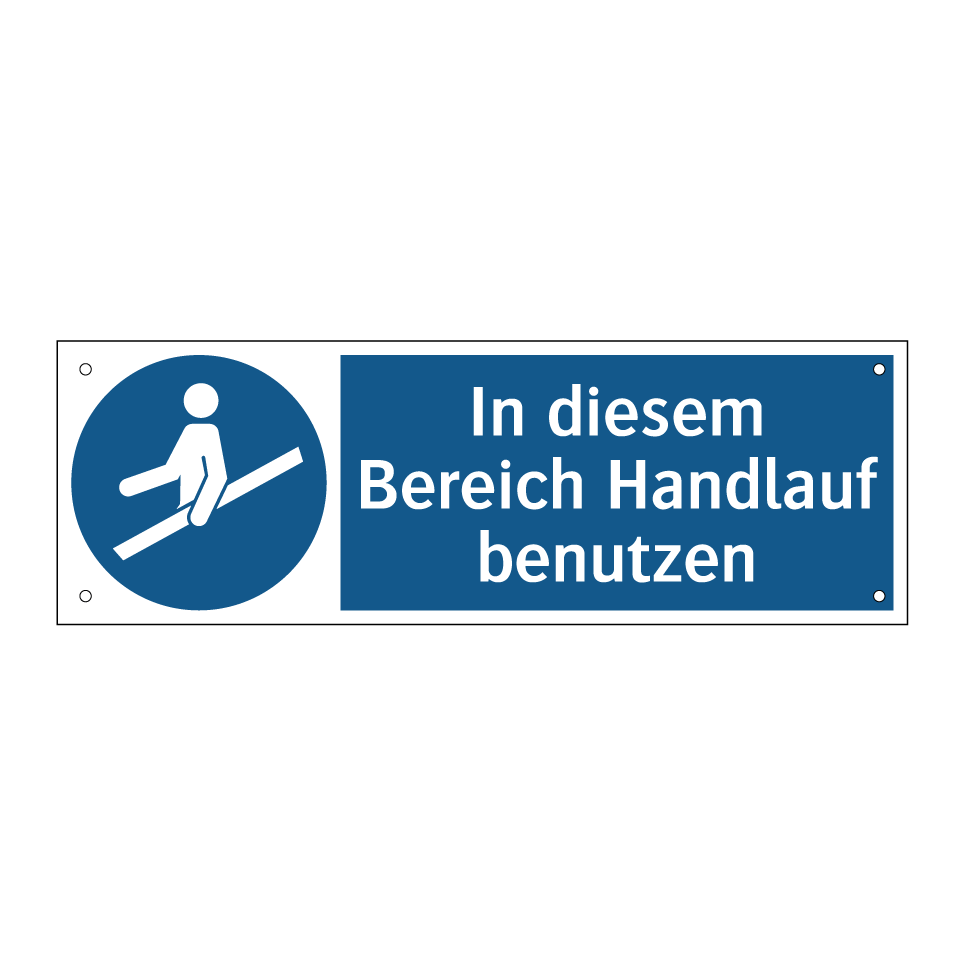 In diesem Bereich Handlauf benutzen