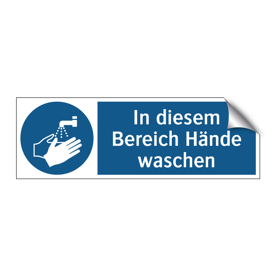 In diesem Bereich Hände waschen
