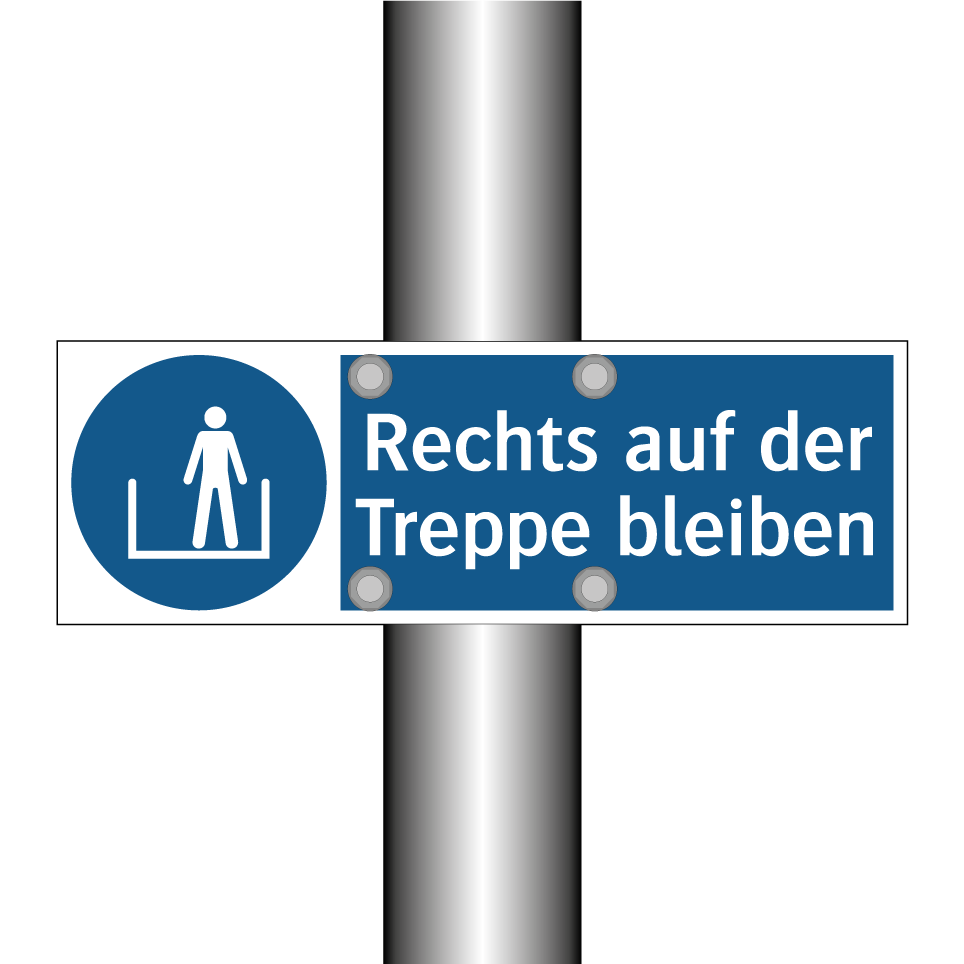 Rechts auf der Treppe bleiben