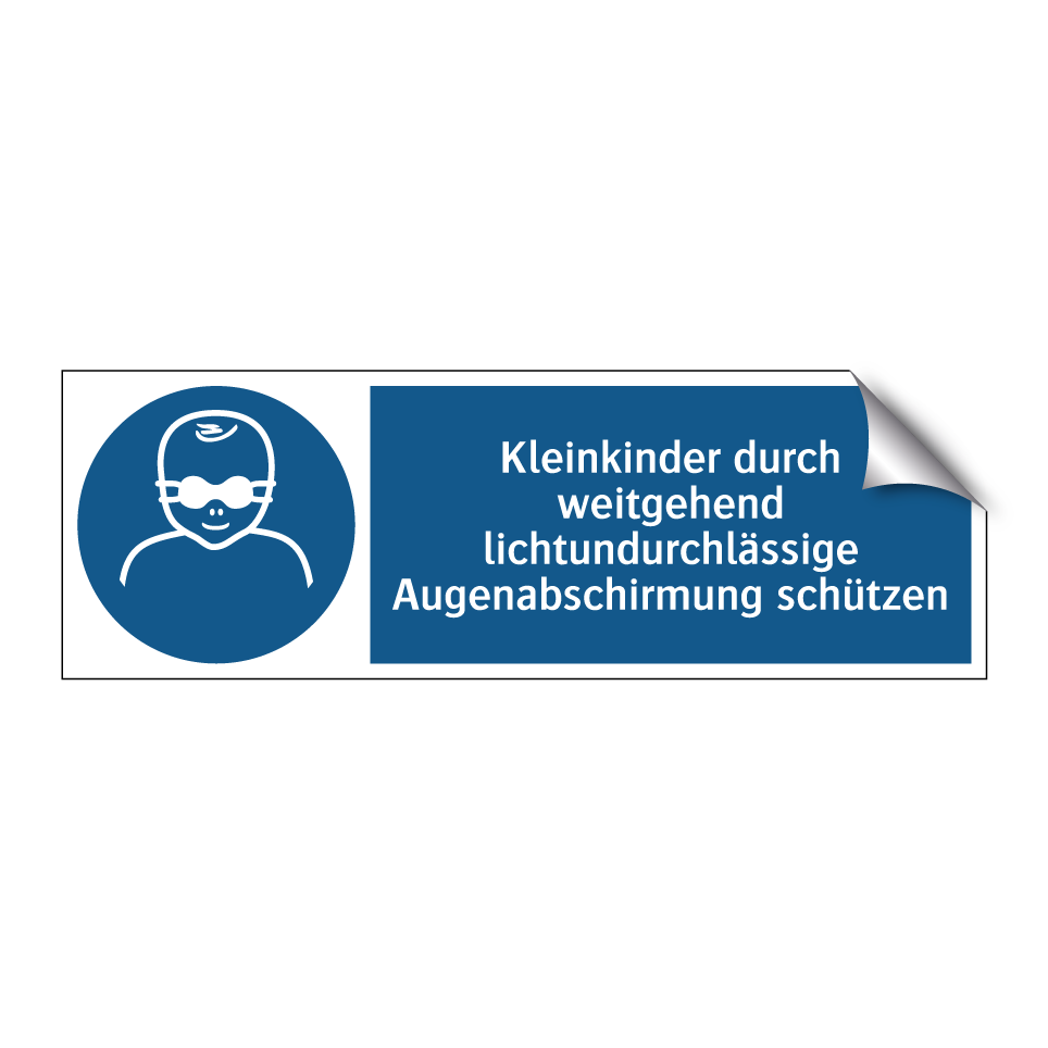 Kleinkinder durch weitgehend lichtundurchlässige Augenabschirmung schützen
