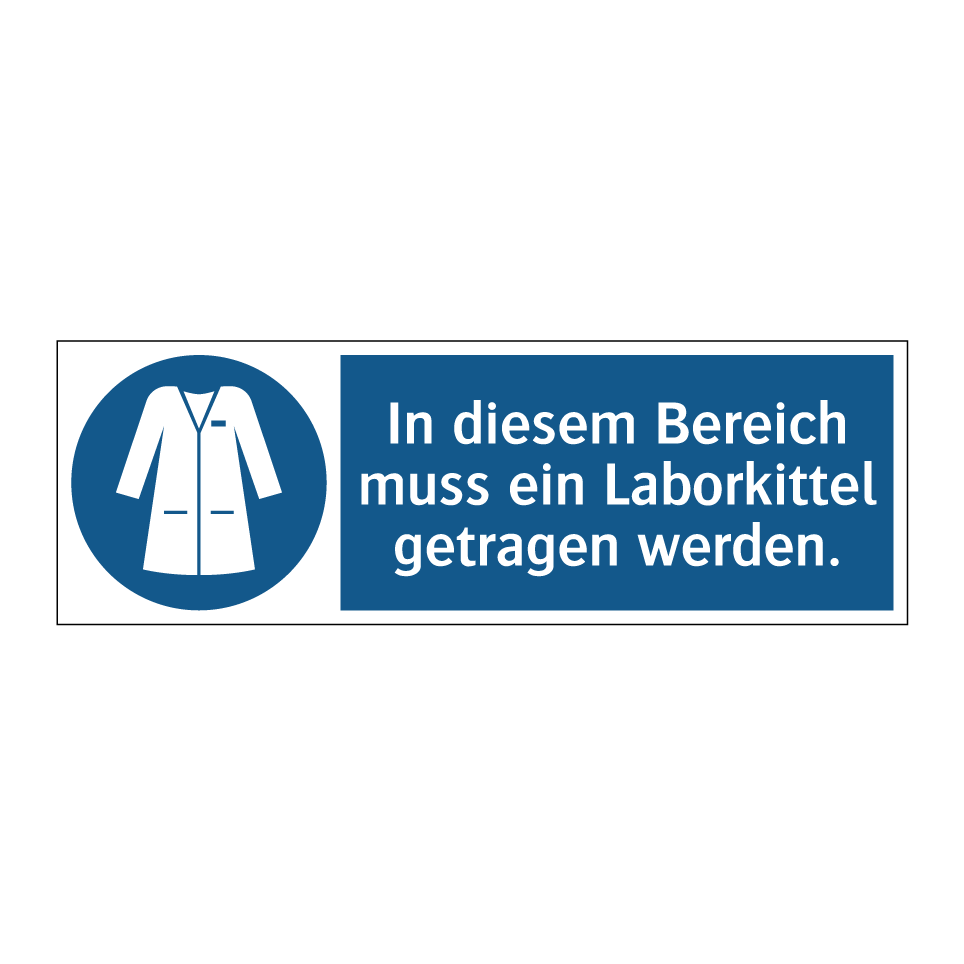In diesem Bereich muss ein Laborkittel getragen werden.