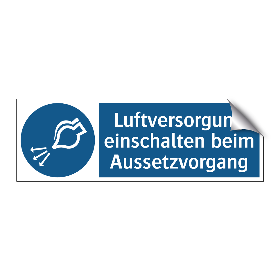 Luftversorgung einschalten beim Aussetzvorgang