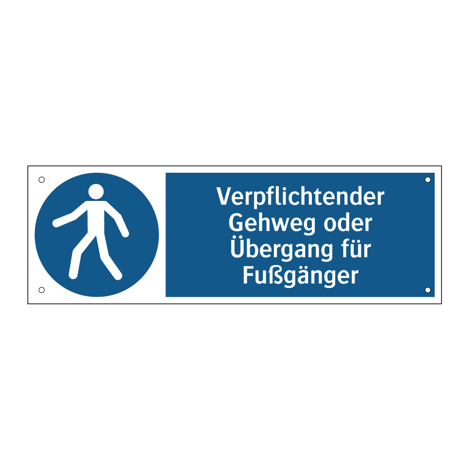 Verpflichtender Gehweg oder Übergang für Fußgänger