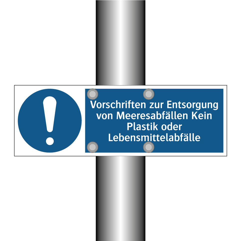Vorschriften zur Entsorgung von Meeresabfällen Kein Plastik oder Lebensmittelabfälle