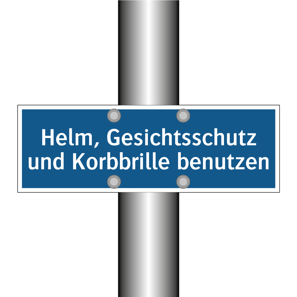 Helm, Gesichtsschutz und Korbbrille benutzen