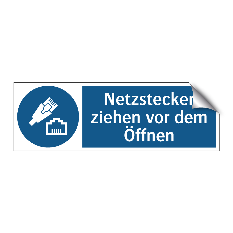 Netzstecker ziehen vor dem Öffnen