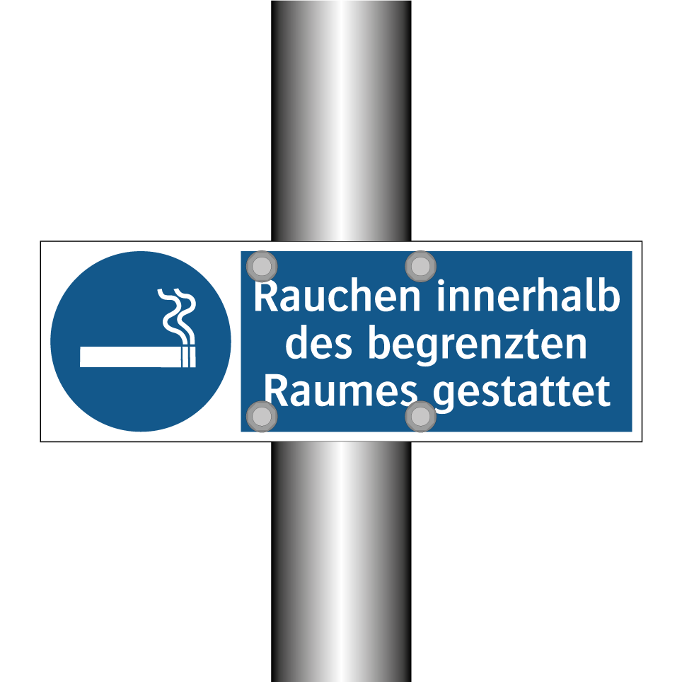 Rauchen innerhalb des begrenzten Raumes gestattet