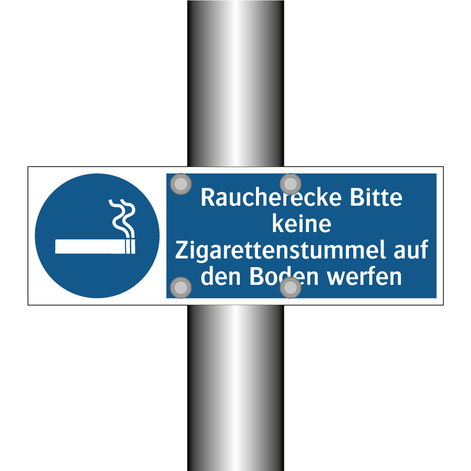 Raucherecke Bitte keine Zigarettenstummel auf den Boden werfen