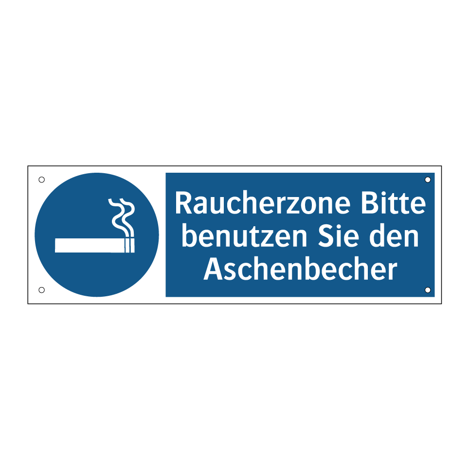 Raucherzone Bitte benutzen Sie den Aschenbecher