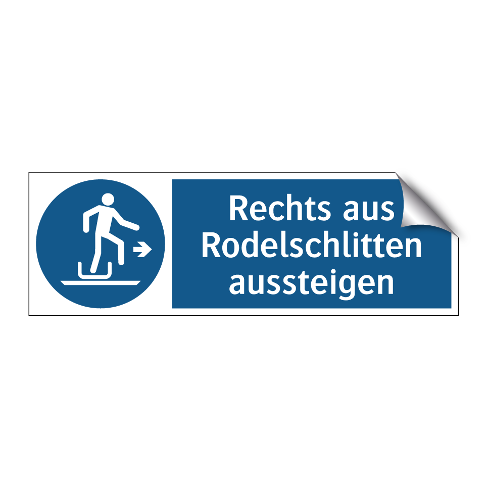 Rechts aus Rodelschlitten aussteigen