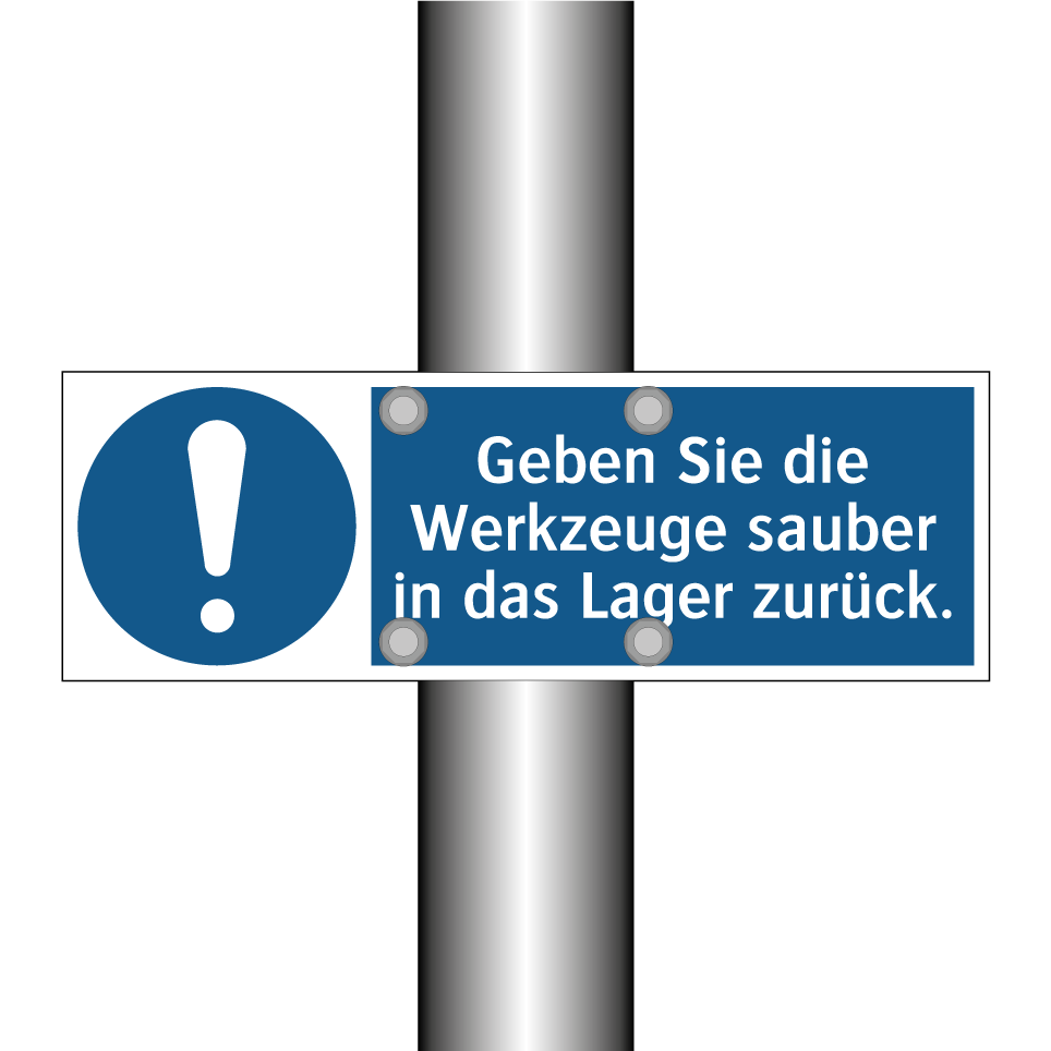 Geben Sie die Werkzeuge sauber in das Lager zurück.