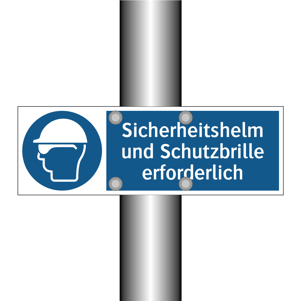 Sicherheitshelm und Schutzbrille erforderlich