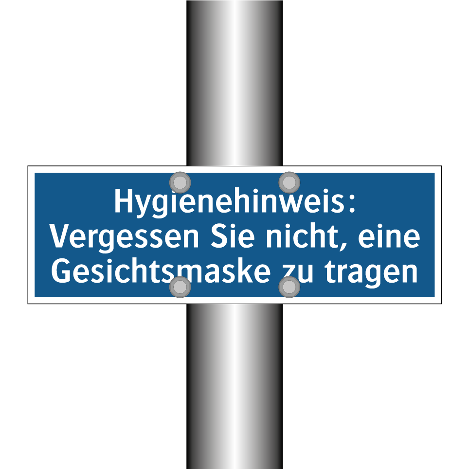 Hygienehinweis: Vergessen Sie nicht, eine Gesichtsmaske zu tragen