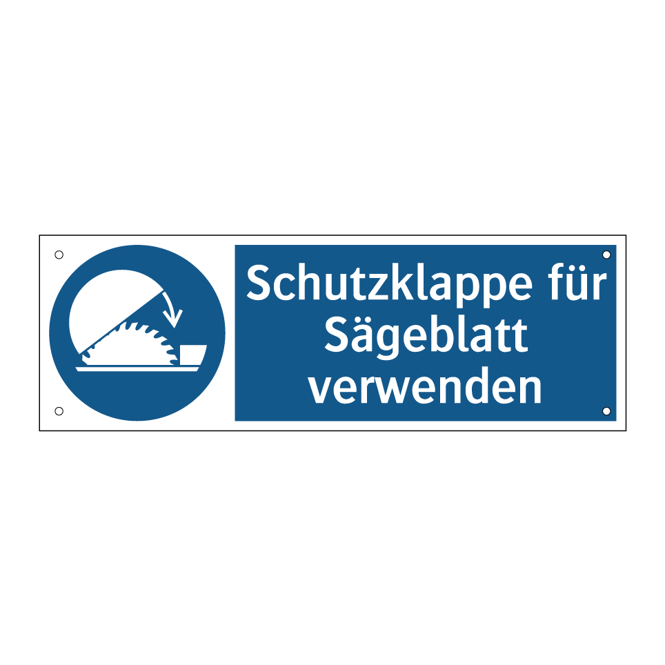 Schutzklappe für Sägeblatt verwenden