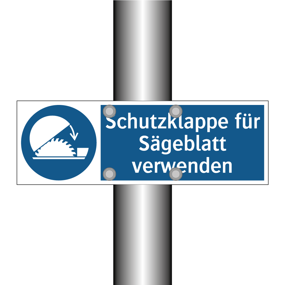 Schutzklappe für Sägeblatt verwenden