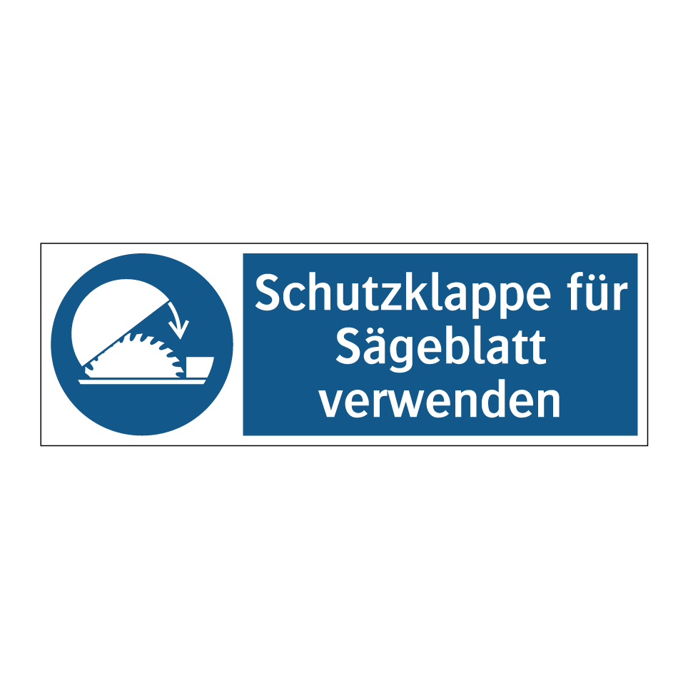 Schutzklappe für Sägeblatt verwenden