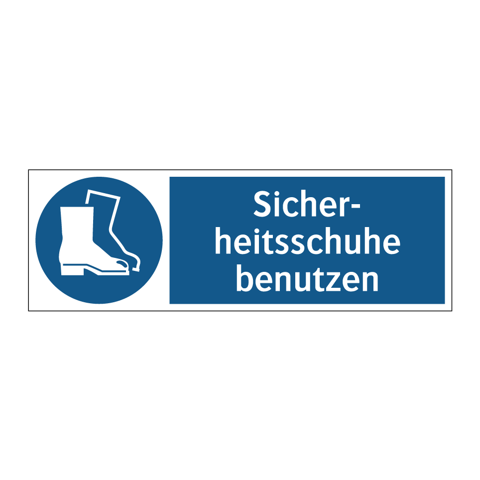Sicher- heitsschuhe benutzen