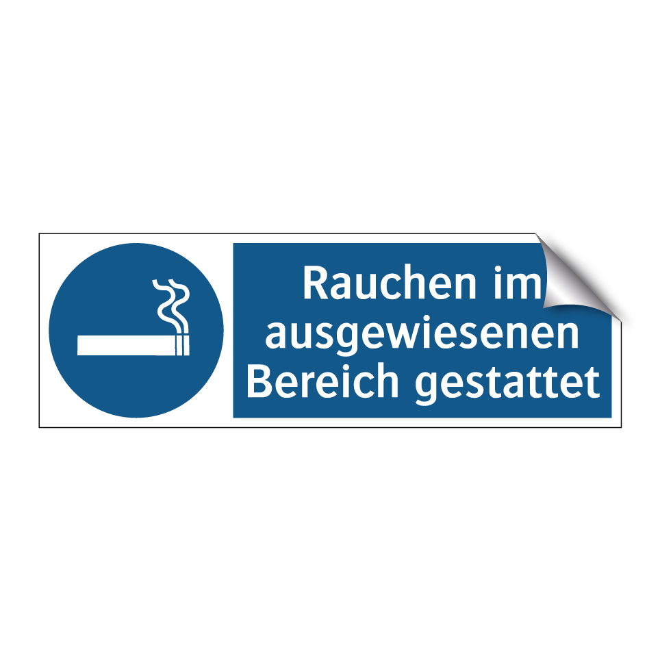 Rauchen im ausgewiesenen Bereich gestattet