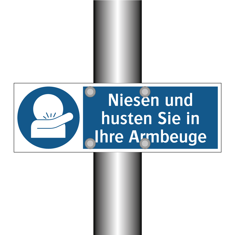 Niesen und husten Sie in Ihre Armbeuge