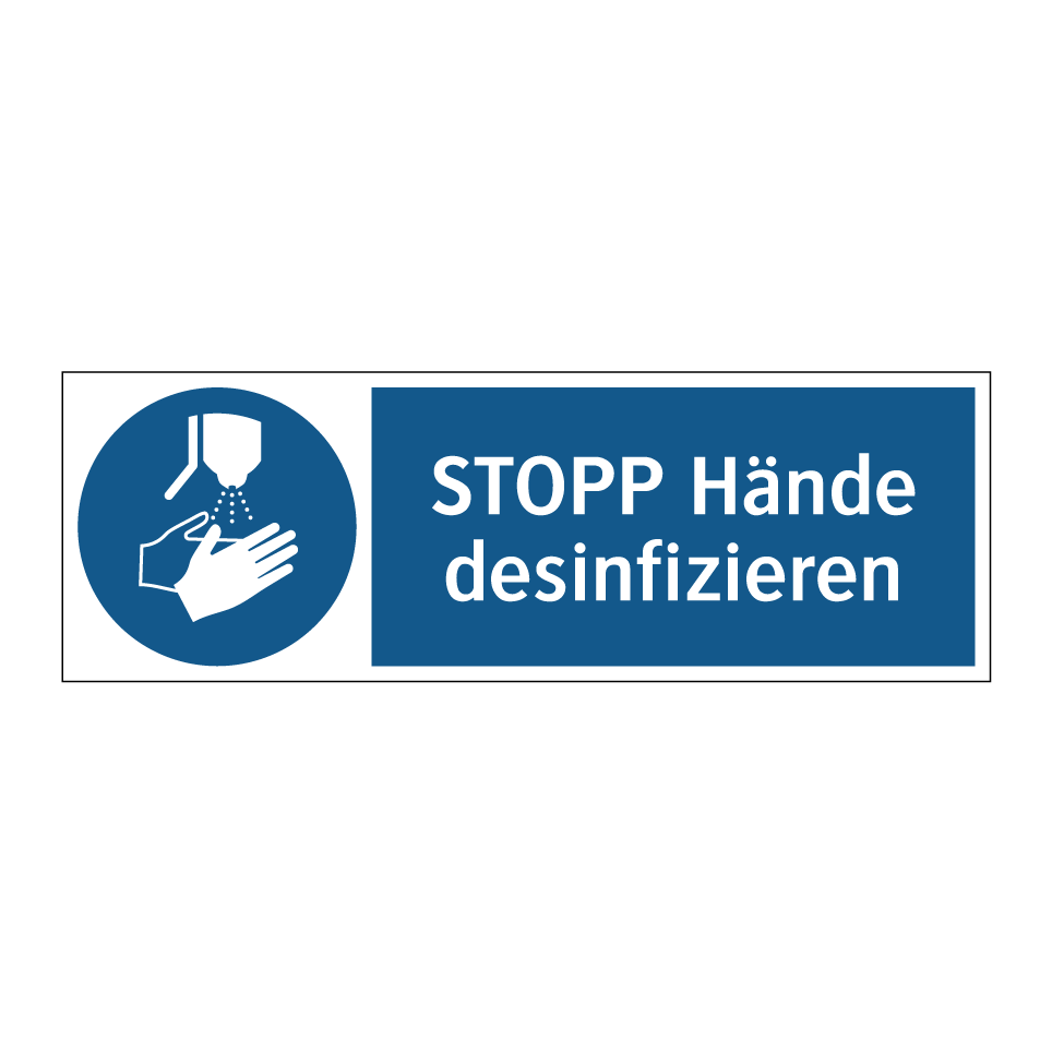 STOPP Hände desinfizieren