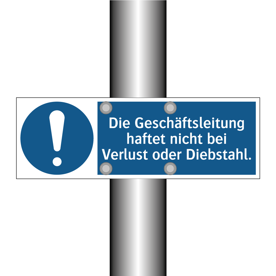 Die Geschäftsleitung haftet nicht bei Verlust oder Diebstahl.